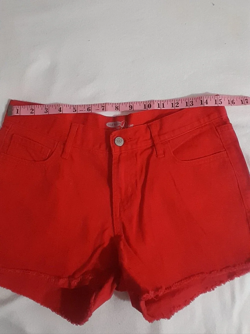 Red Women's Denim Cutoff Shorts